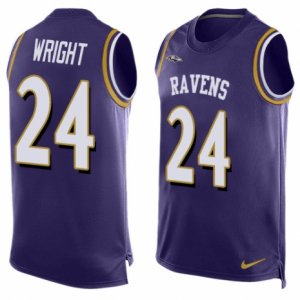 Mens Nike Baltimore Ravens #24 Shareece Wright Limited Purple Player Name & Number Tank Top NFL Jersey