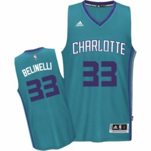 Mens Adidas Charlotte Hornets #33 Marco Belinelli Swingman Light Blue Road NBA Jersey