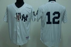 mlb new york yankees #12 ransom white(2009 logo)