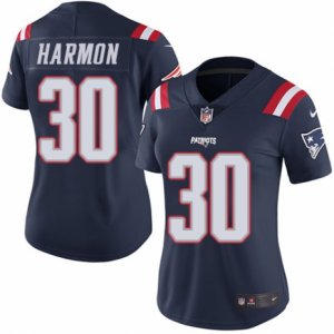 Women\'s Nike New England Patriots #30 Duron Harmon Limited Navy Blue Rush NFL Jersey