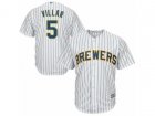 Youth Milwaukee Brewers #5 Jonathan Villar Replica White Alternate Cool Base MLB Jersey