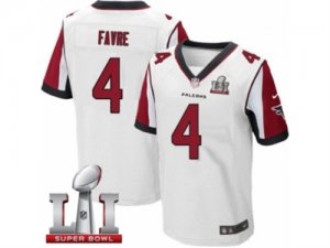 Mens Nike Atlanta Falcons #4 Brett Favre Elite White Super Bowl LI 51 NFL Jersey