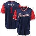 Braves #1 Ozzie Albies Puchi Navy 2018 Players' Weekend Authentic Team Jersey
