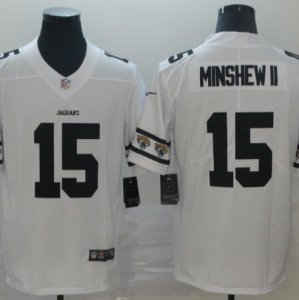 Nike Jaguars #15 Gardner Minshew II White Team Logos Fashion Vapor Limited Jersey