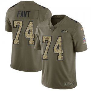 Nike Seahawks #74 George Fant Olive Camo Salute To Service Limited Jersey