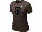 Women MLB San Francisco Giants Heathered Brown Nike Blended T-Shirt