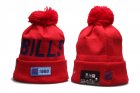Bills Team Logo Red Pom Knit Hat YD