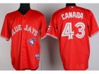 MLB Toronto Blue Jays #43 DICKEY Canada Day Red Jerseys