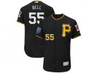 Men Pittsburgh Pirates #55 Josh Bell Majestic Black 2018 Spring Training Flex Base Player Jersey