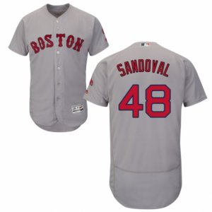 Men\'s Majestic Boston Red Sox #48 Pablo Sandoval Grey Flexbase Authentic Collection MLB Jersey
