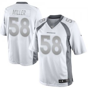 Nike Denver Broncos #58 Von Miller White Men Stitched NFL Limited Platinum Jersey