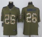 Nike Giants #26 Saquon Barkleyn Olive Salute To Service Limited Jersey