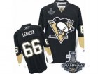 Mens Reebok Pittsburgh Penguins #66 Mario Lemieux Premier Black Home 2017 Stanley Cup Champions NHL Jersey