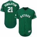 Men's Majestic Houston Astros #21 Jon Singleton Green Celtic Flexbase Authentic Collection MLB Jersey
