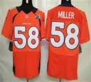 Nike Broncos #58 Von Miller Orange With Hall of Fame 50th Patch NFL Elite Jersey