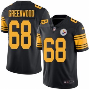 Men Nike Pittsburgh Steelers #68 L.C. Greenwood Black Color Rush Limited Jersey