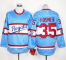 Kansas City Royals #35 Eric Hosmer Light Blue Long Sleeve Stitched MLB Jersey