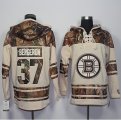 Mens Boston Bruins #37 Patrice Bergeron Cream Camo Stitched NHL Jersey