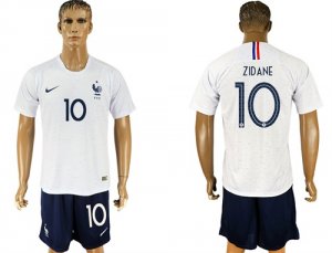 France 10 ZIDANE Away 2018 FIFA World Cup Soccer Jersey