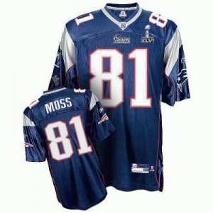 New England Patriots #81 Randy Moss 2012 Super Bowl XLVI blue[Moss]