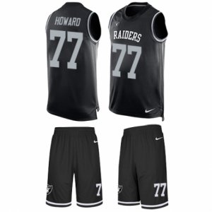 Mens Nike Oakland Raiders #77 Austin Howard Limited Black Tank Top Suit NFL Jersey