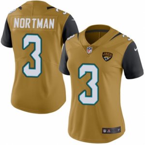 Women\'s Nike Jacksonville Jaguars #3 Brad Nortman Limited Gold Rush NFL Jersey