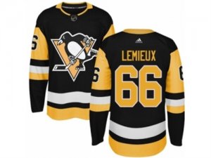 Mens Adidas Pittsburgh Penguins #66 Mario Lemieux Authentic Black Home NHL Jersey