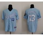 MLB kansas city royals #13 perez lt.blue[perez] jerseys