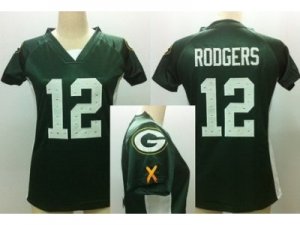 Nike Women Green Bay Packers #12 Aaron Rodgers Green Draft Him II Top Jerseys