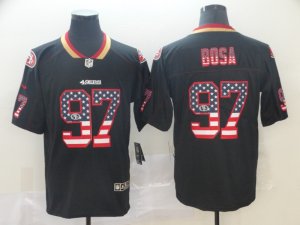 Nike 49ers #97 Nick Bosa Black USA Flag Fashion Limited Jersey