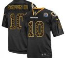 Nike Redskins #10 Robert Griffin III New Lights Out Black With Hall of Fame 50th Patch NFL Elite Jersey