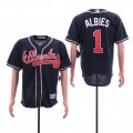 Men Atlanta Braves #1 Ozzie Albies blue 2019 Authentic Collection Flex Base Jersey