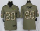 Nike Seahawks #20 Rashaad Penny Olive Camo Salute To Service Limited Jersey
