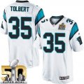 Youth Nike Panthers #35 Mike Tolbert White Super Bowl 50 Stitched Jersey