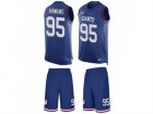 Mens New York Giants #95 Johnathan Hankins Royal Blue Limited Tank Top Suit NFL jersey