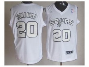 nba san antonio spurs #20 ginobili white-1[revolution 30 swingman]