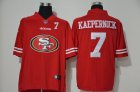 Nike 49ers #7 Colin Kaepernick Red Team Big Logo Number Vapor Untouchable Limited