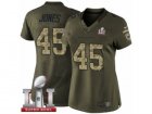 Womens Nike Atlanta Falcons #45 Deion Jones Limited Green Salute to Service Super Bowl LI 51 NFL Jersey