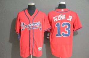 Braves #13 Ronald Acuna Jr. Red Flexbase Jersey