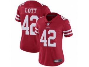 Women Nike San Francisco 49ers #42 Ronnie Lott Vapor Untouchable Limited Red Team Color NFL Jersey