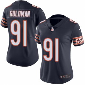 Women\'s Nike Chicago Bears #91 Eddie Goldman Limited Navy Blue Rush NFL Jersey