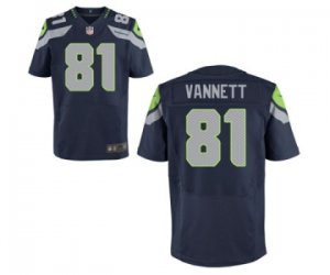 Men\'s Nike Seattle Seahawks #81 Nick Vannett Elite Blue Team Color NFL Jersey