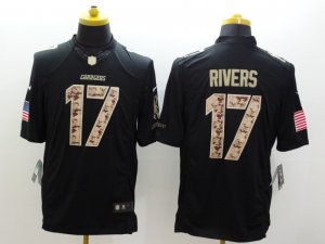 Nike San Diego Charger #17 Rivers black Salute to Service Jerseys(Limited)