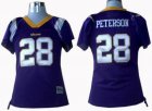 women minnesota vikings #28 peterson purple