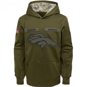 Denver Broncos Nike Youth Salute to Service Pullover Performance Hoodie Green