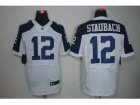 Nike Dallas Cowboys #12 Roger Staubach White Jerseys Thankgivings(Elite)
