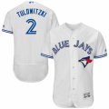 Mens Majestic Toronto Blue Jays #2 Troy Tulowitzki White Flexbase Authentic Collection MLB Jersey