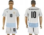 Uruguay #10 Dearrascaete Away Soccer Country Jersey