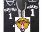 NBA San Antonio Spurs #1 Tracy McGrady Black(Revolution 30 Swingman 2013 Finals Patch)