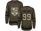 Youth Adidas Los Angeles Kings #99 Wayne Gretzky Green Salute to Service Stitched NHL Jersey